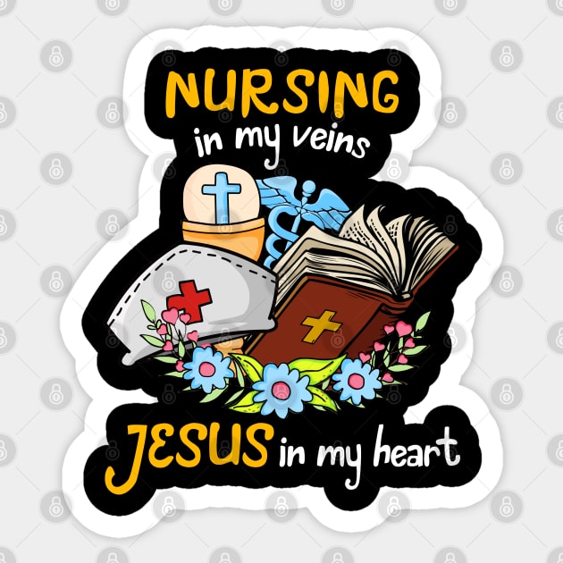 Nursing In My Veins Jesus In My Heart Sticker by neonatalnurse